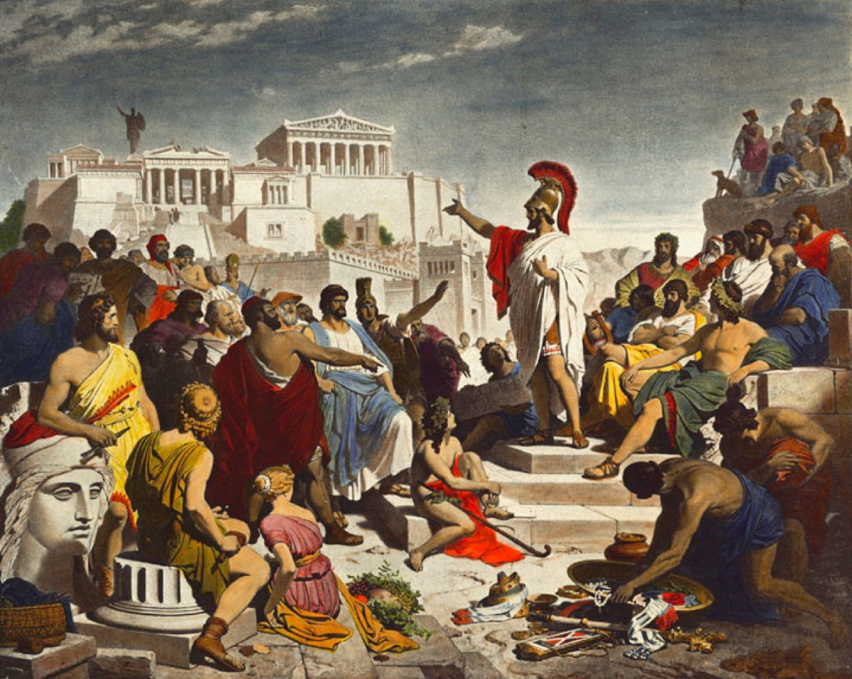 Pericles delivering the funeral oration in Athens (Philipp Foltz, 1852)